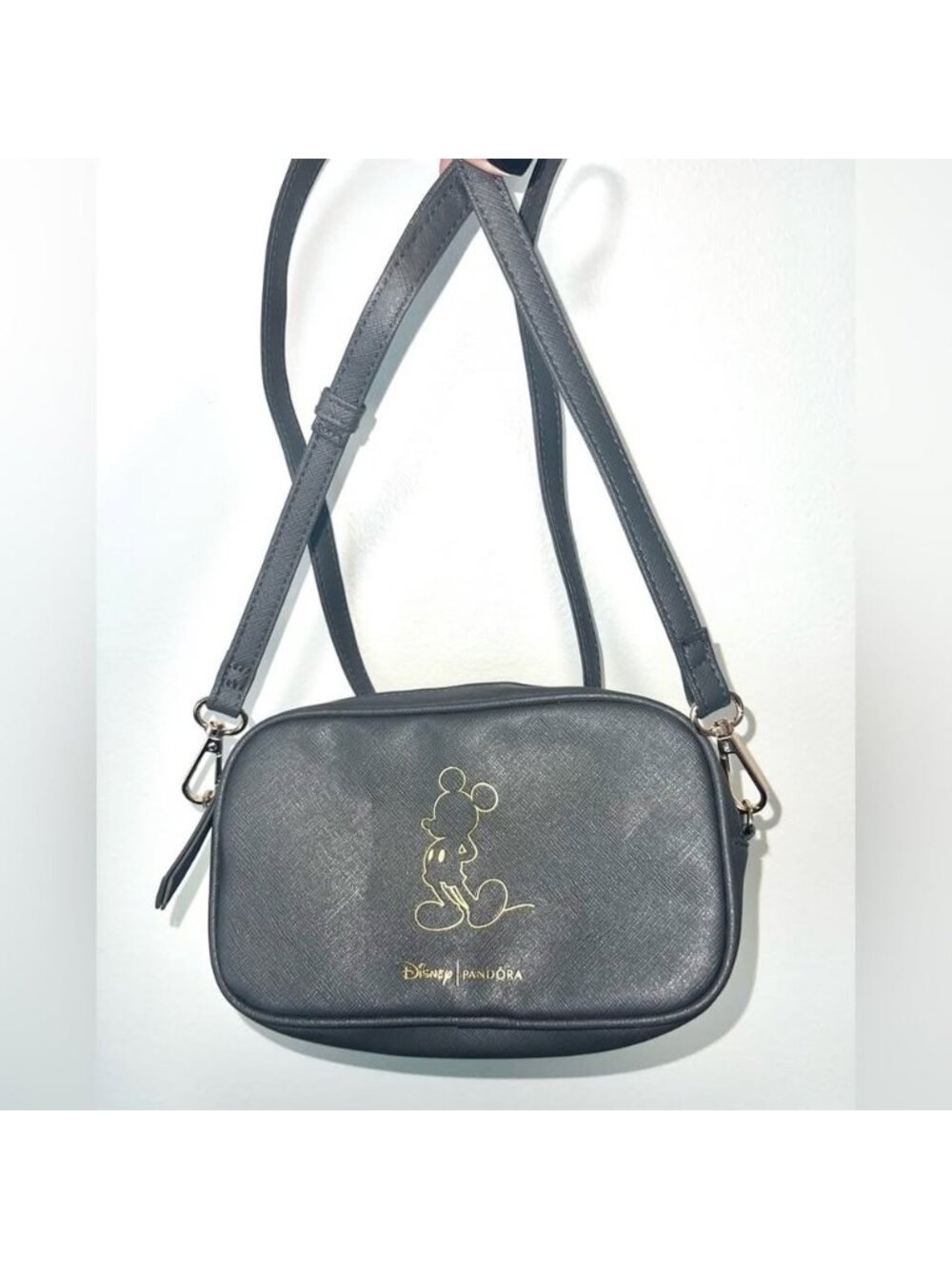 Disney x Pandora Mickey Mouse gray crossbody mini clutch purse